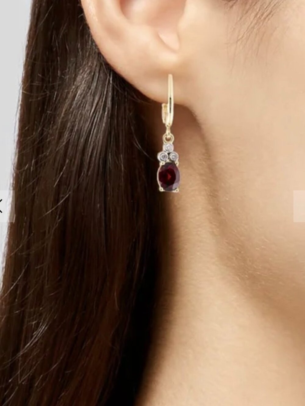 I. Reiss 14K Garnet & Diamond Drop Earrings